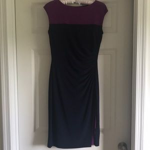 Chaps blue/purple cap sleeve dress